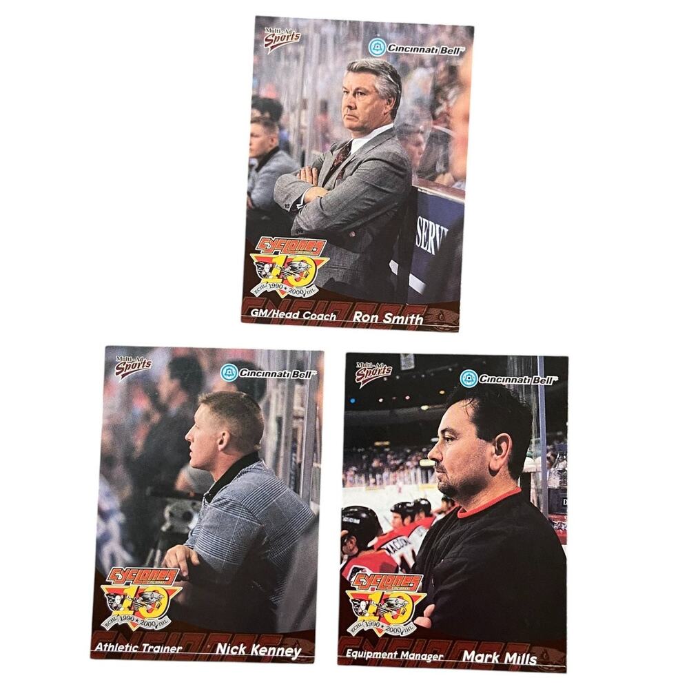 Vtg Hockey Cards Cincinnati Cyclones Ron Smith Nick Kenney Mark Mills 99-00